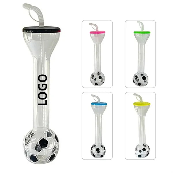 20oz Football Dumbbell World Cup Party Drink Juice Straw