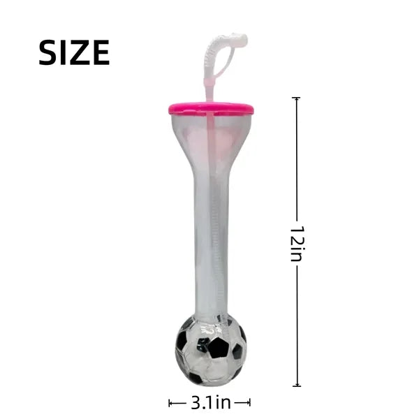 20oz Football Dumbbell World Cup Party Drink Juice Straw
