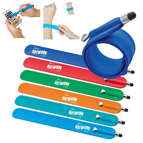 3-in-1 Flexible Silicone Slap Bracelet Stylus Pen
