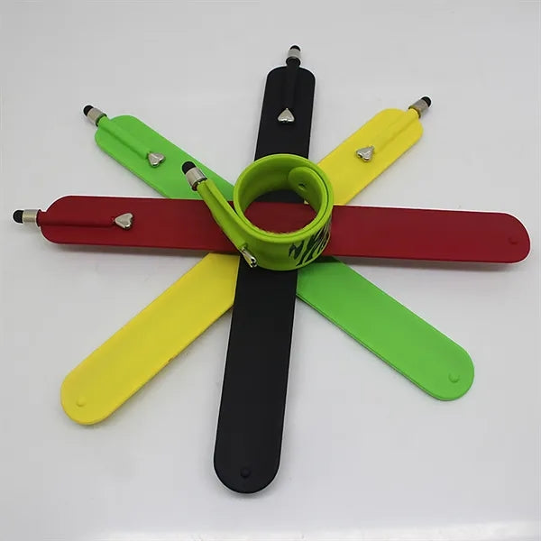 3-in-1 Flexible Silicone Slap Bracelet Stylus Pen