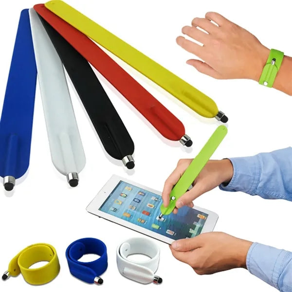 3-in-1 Flexible Silicone Slap Bracelet Stylus Pen