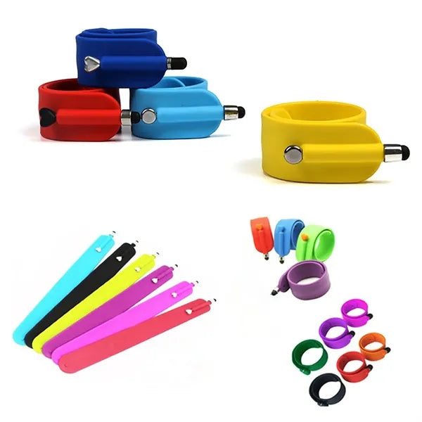 3-in-1 Flexible Silicone Slap Bracelet Stylus Pen