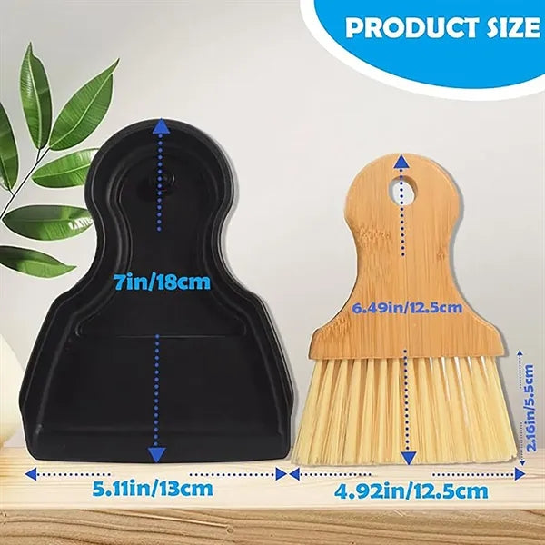 Solid Wood Handle Desktop Cleaning Brush Set
