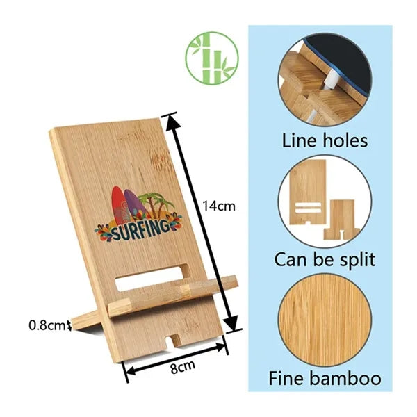 Bamboo Cellphone Holder Desk Wooden Phone Stand