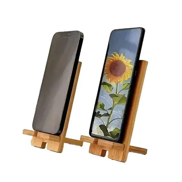 Bamboo Cellphone Holder Desk Wooden Phone Stand
