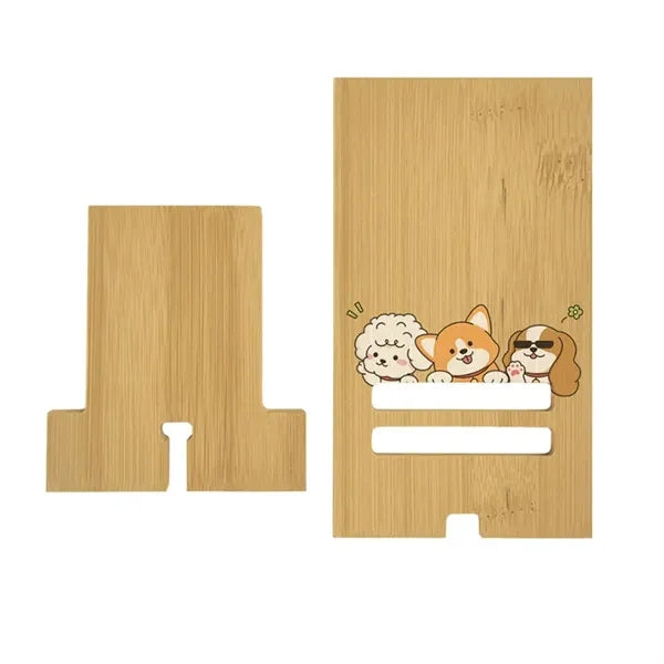 Bamboo Cellphone Holder Desk Wooden Phone Stand