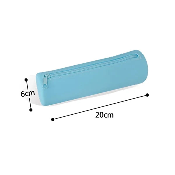 Simple Colorful Round Silicone Pencil Case