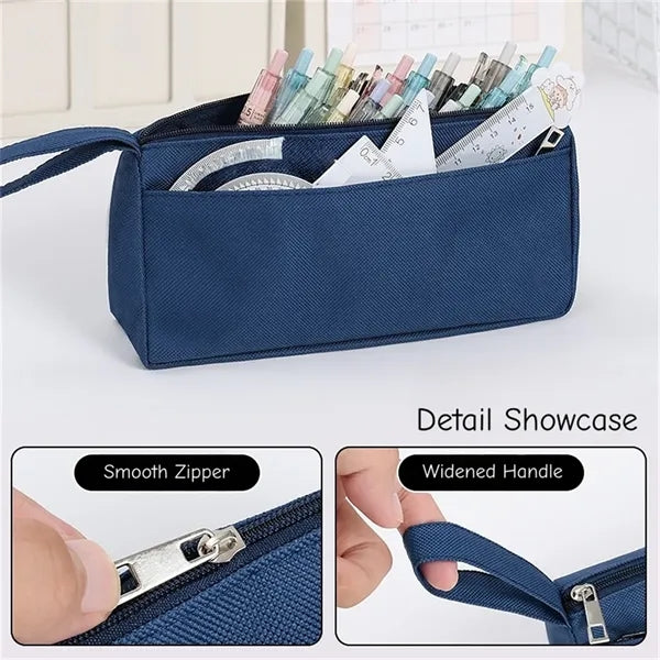 Large Capacity Double Layer Pencil Case with Handle