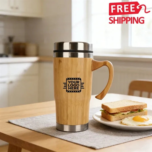 Eco Bamboo Insulated Travel Mug With Leakproof Lid