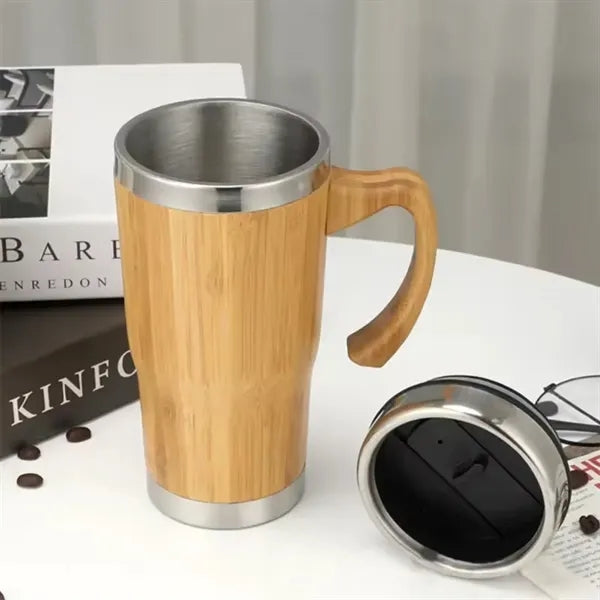 Eco Bamboo Insulated Travel Mug With Leakproof Lid