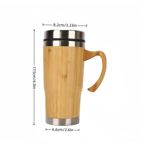 Eco Bamboo Insulated Travel Mug With Leakproof Lid