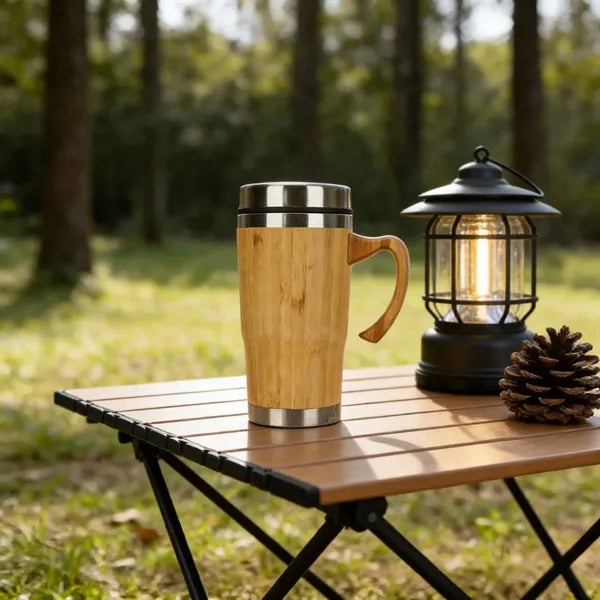 Eco Bamboo Insulated Travel Mug With Leakproof Lid