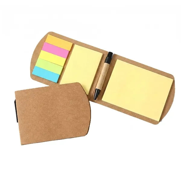Kraft Paper Cover Sticky Notes with Pen