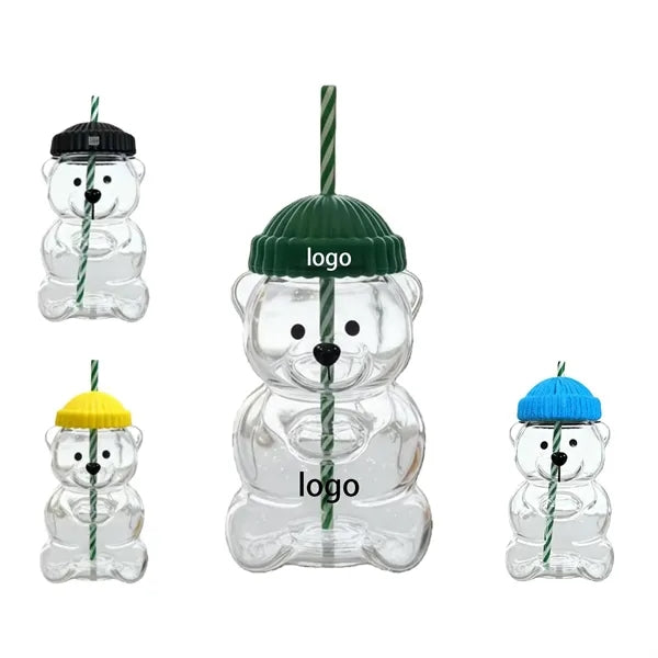 20oz Cute Bear Straw Cup with Lid