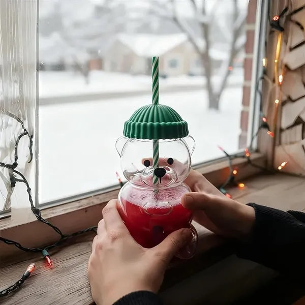 20oz Cute Bear Straw Cup with Lid