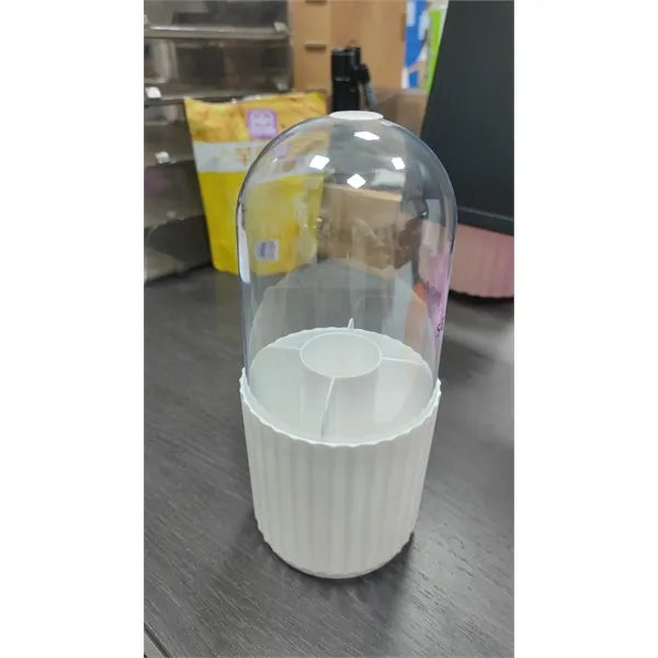 360 Rotating Makeup Brush Holder with Lid Pencil Organizer