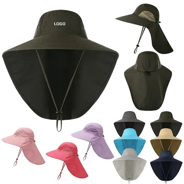 Outdoor Wide Brim Fishing Sun Hat with Neck Flap