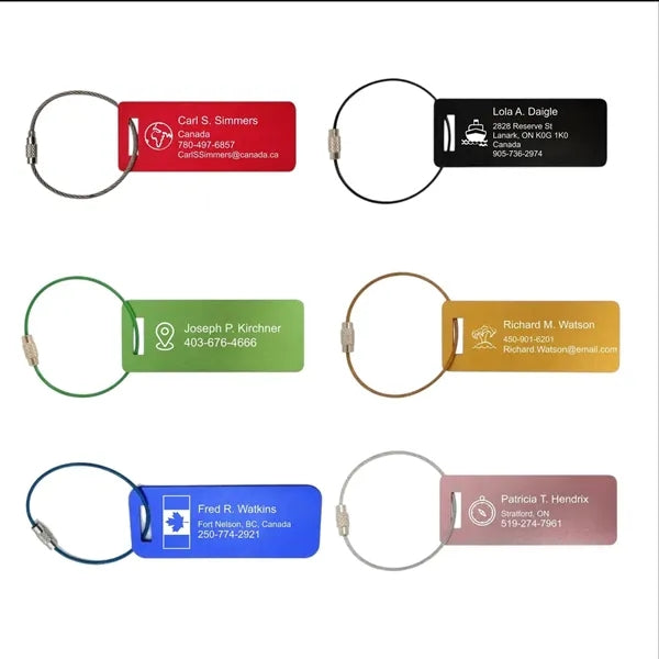 Laser Engraved Aluminum Luggage Tag