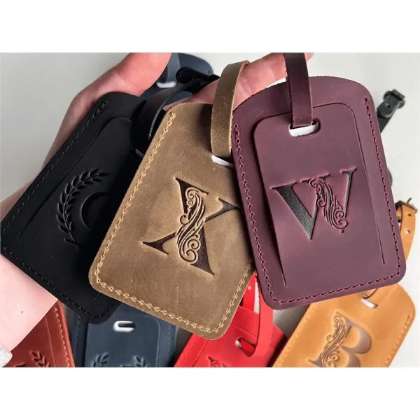 Full grain Crazy Horse leather Luggage Tag