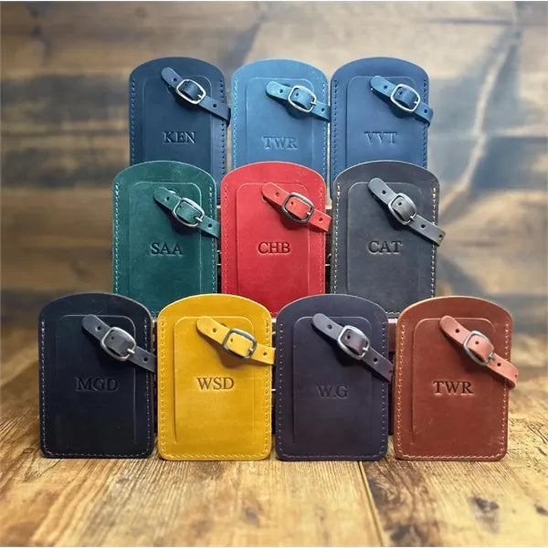 Full grain Crazy Horse leather Luggage Tag