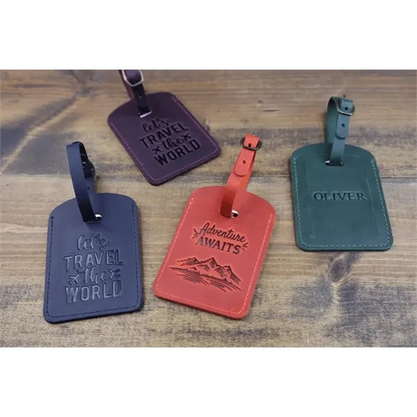 Full grain Crazy Horse leather Luggage Tag