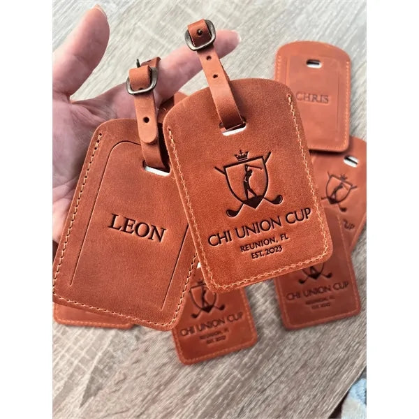 Full grain Crazy Horse leather Luggage Tag