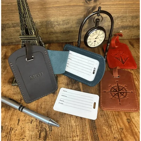 Full grain Crazy Horse leather Luggage Tag