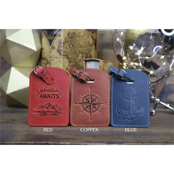 Full grain Crazy Horse leather Luggage Tag