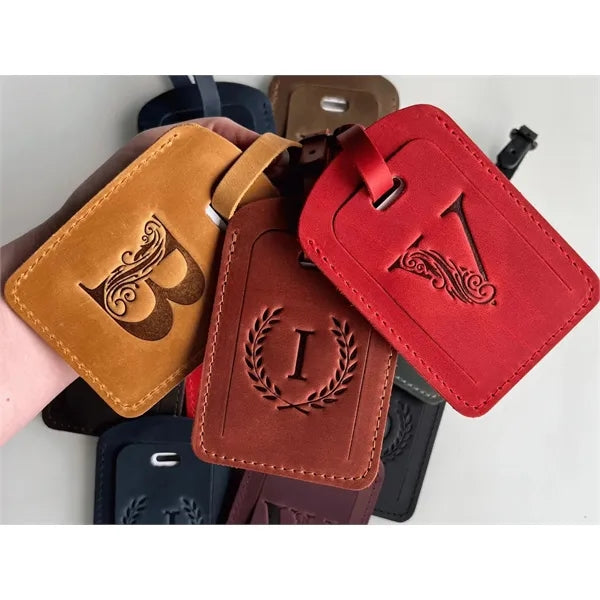 Full grain Crazy Horse leather Luggage Tag