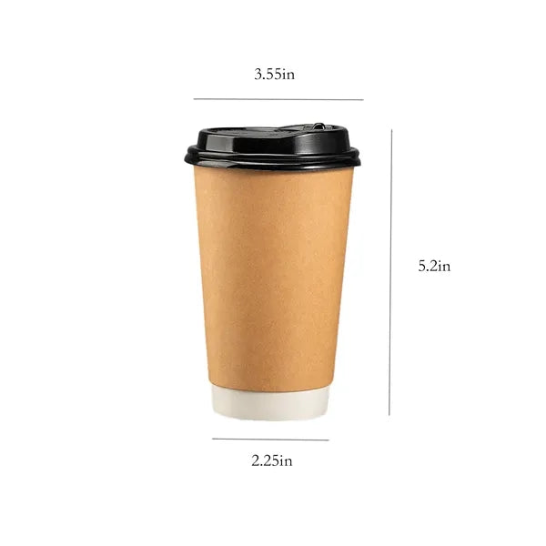 16oz Insulated Ripple Wall Coffee Cups with Lids
