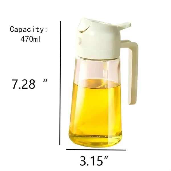 Glass Oil Spray Bottle 2-in-1 Kitchen Cooking Dispens