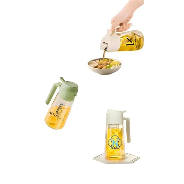Glass Oil Spray Bottle 2-in-1 Kitchen Cooking Dispens