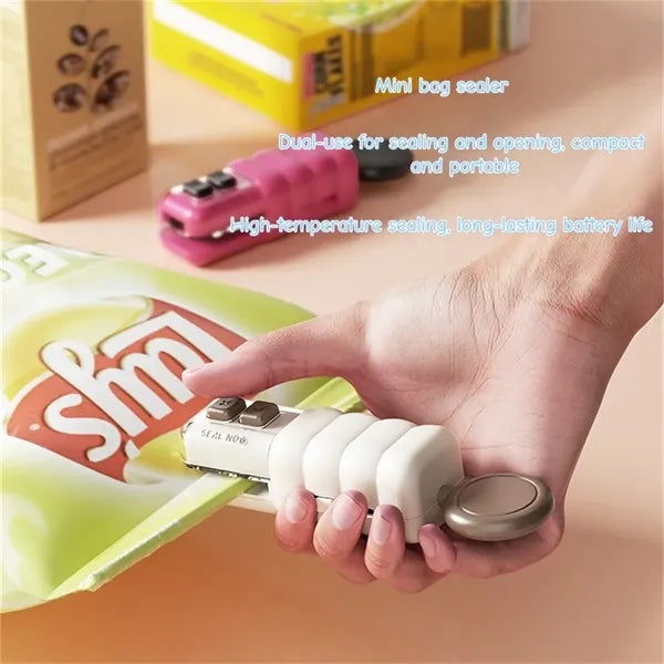 2 IN 1 Mini Bag Sealer with Magnetic for Kitchen
