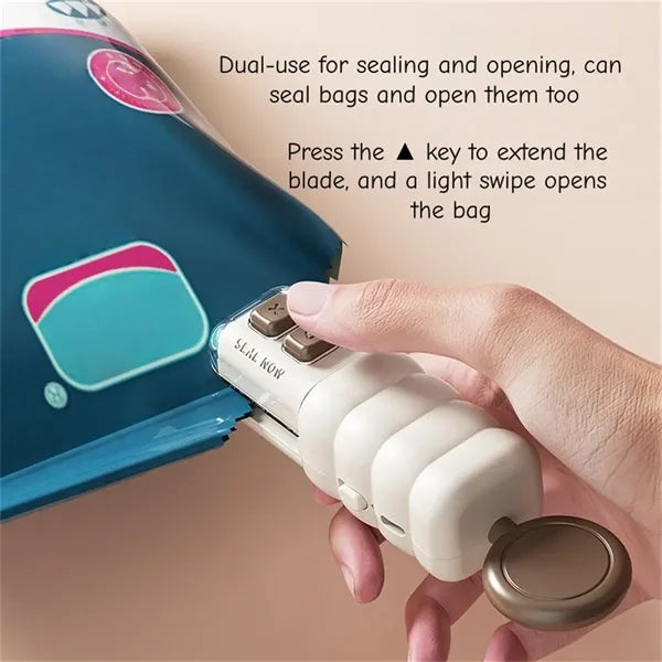 2 IN 1 Mini Bag Sealer with Magnetic for Kitchen
