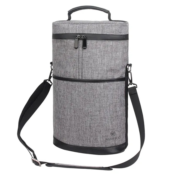 Insulated 2 Bottle Wine Tote Bag for Picnic Travel Beach