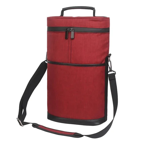 Insulated 2 Bottle Wine Tote Bag for Picnic Travel Beach