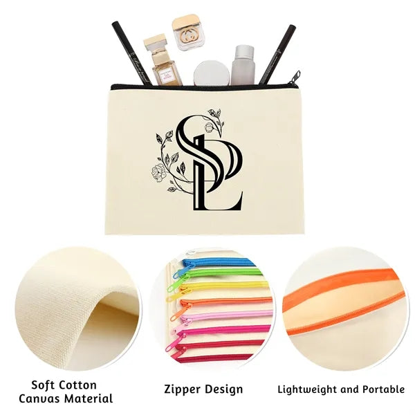Large Capacity Canvas Zippered Storage Bag