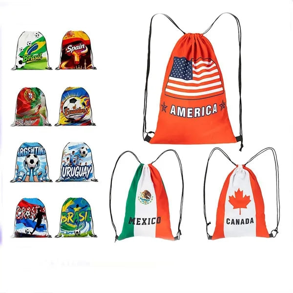 Polyester World Cup Drawstring Backpack
