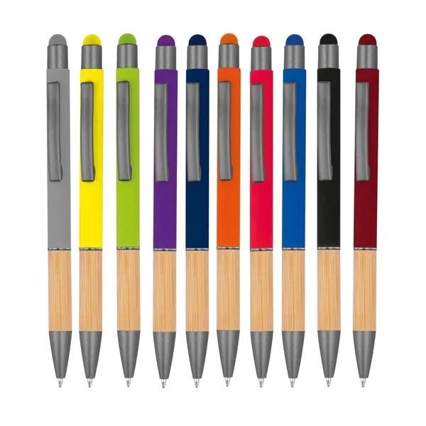 Plastic Wood Click Pen with Built-in NFC
