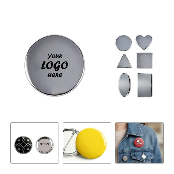 2" Round Custom Tin Button With Pin Back