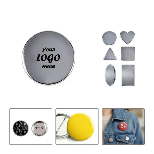 2" Round Custom Tin Button With Pin Back