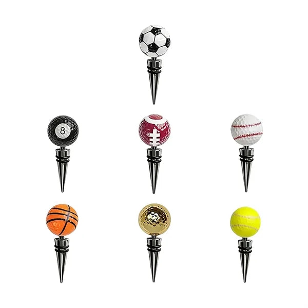 Spherical Alloy And Rubber Wine Bottle Stopper Gift