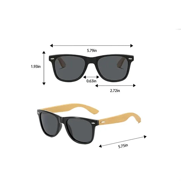 UV Protected Unisex Bamboo Polarized Retro Sunglasses
