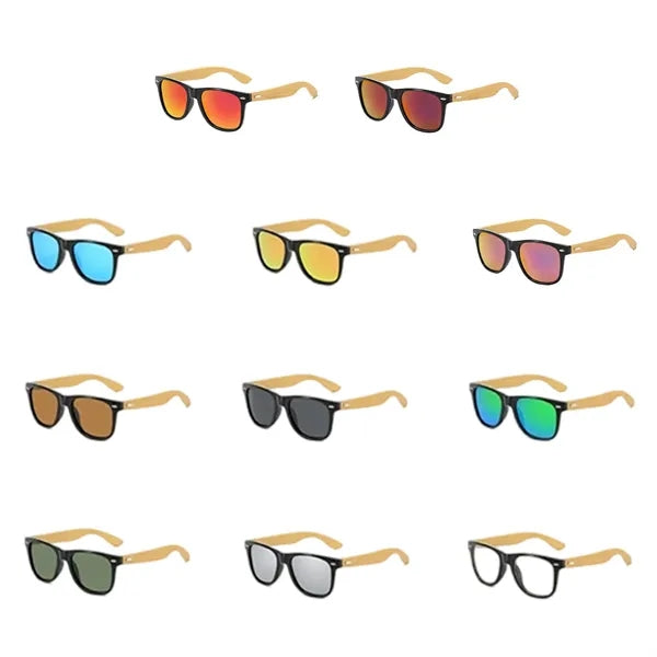 UV Protected Unisex Bamboo Polarized Retro Sunglasses