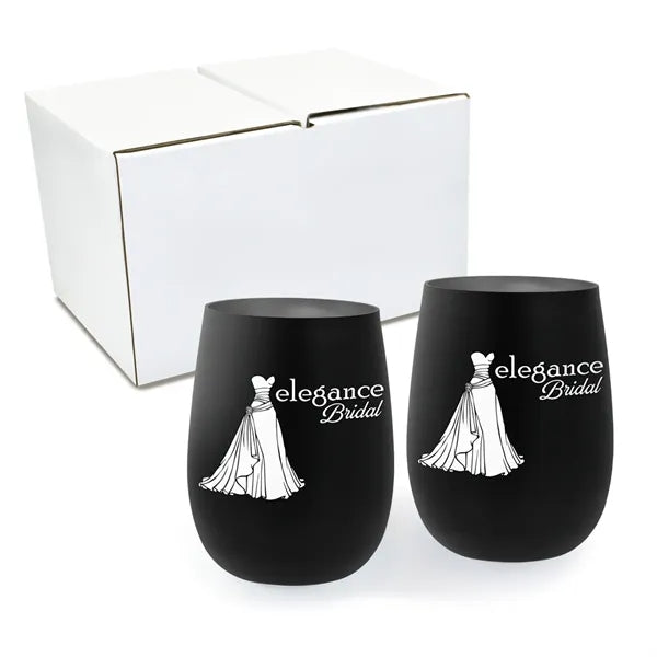 12 oz. Recycled Stainless Wine Glass - Gift Set