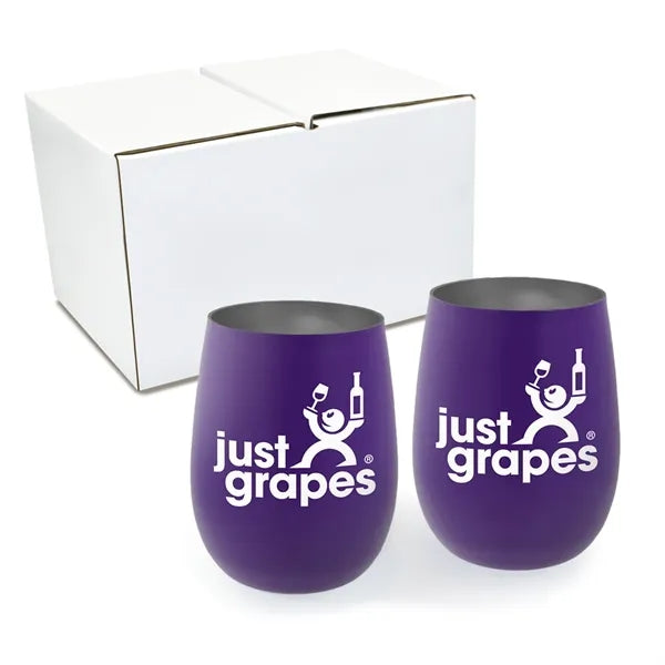 12 oz. Recycled Stainless Wine Glass - Gift Set