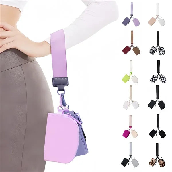 KeyChain Wallet Wristlet for Women Dual Pouch