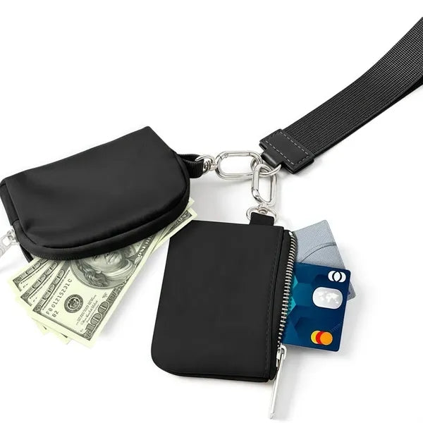 KeyChain Wallet Wristlet for Women Dual Pouch