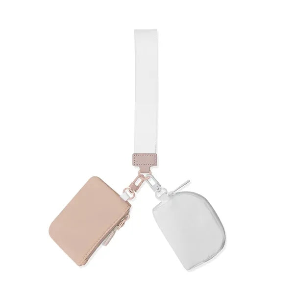 KeyChain Wallet Wristlet for Women Dual Pouch
