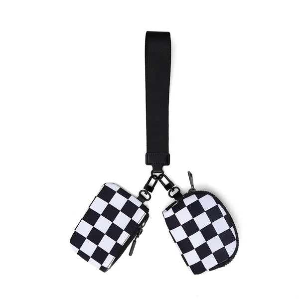 KeyChain Wallet Wristlet for Women Dual Pouch